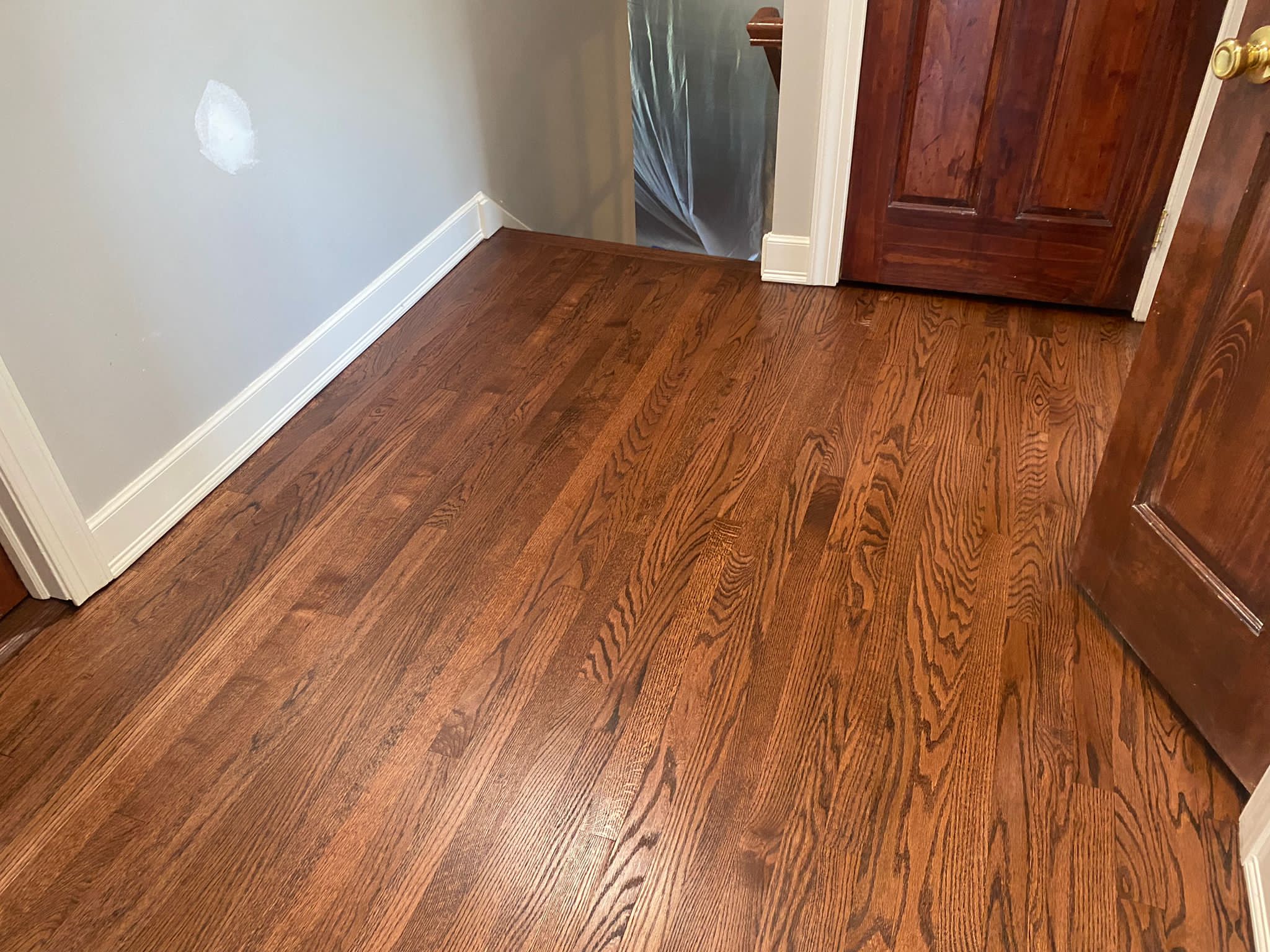 Freshly finished hardwood floor